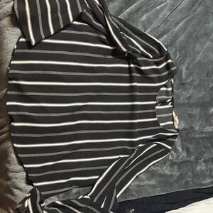Sweet Wanderer Black and White Striped Blouse
